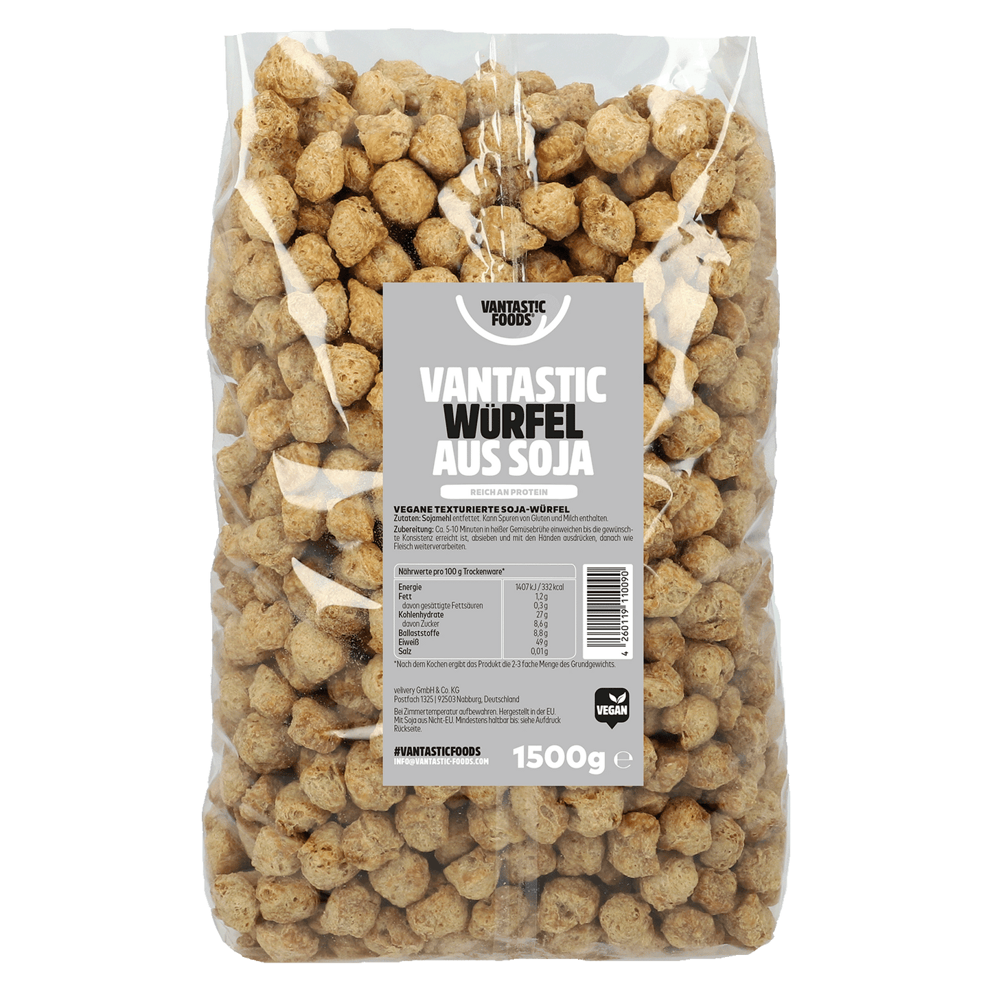 vantastic würfel aus soja, 1,5kg (familienpackung)