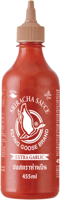 Flying Goose Sriracha scharfe Chilisauce mit extra Knoblauch, 455ml