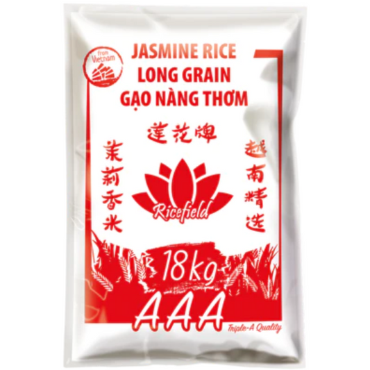 RICEFIELD Vietnam, Jasminreis 100%, Langkorn, 18kg